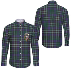 Clan Allardice Tartan Long Sleeve Button Shirt Crest And Plaid Basic Style