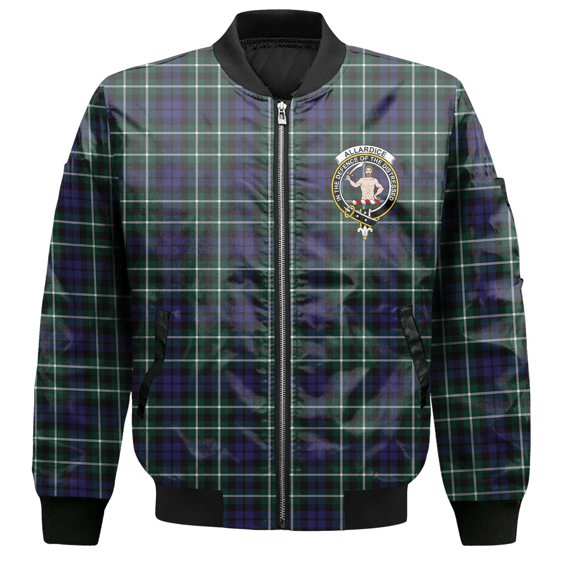 Clan Allardice Tartan Men Bomber Jacket Crest And Plaid Basic Style