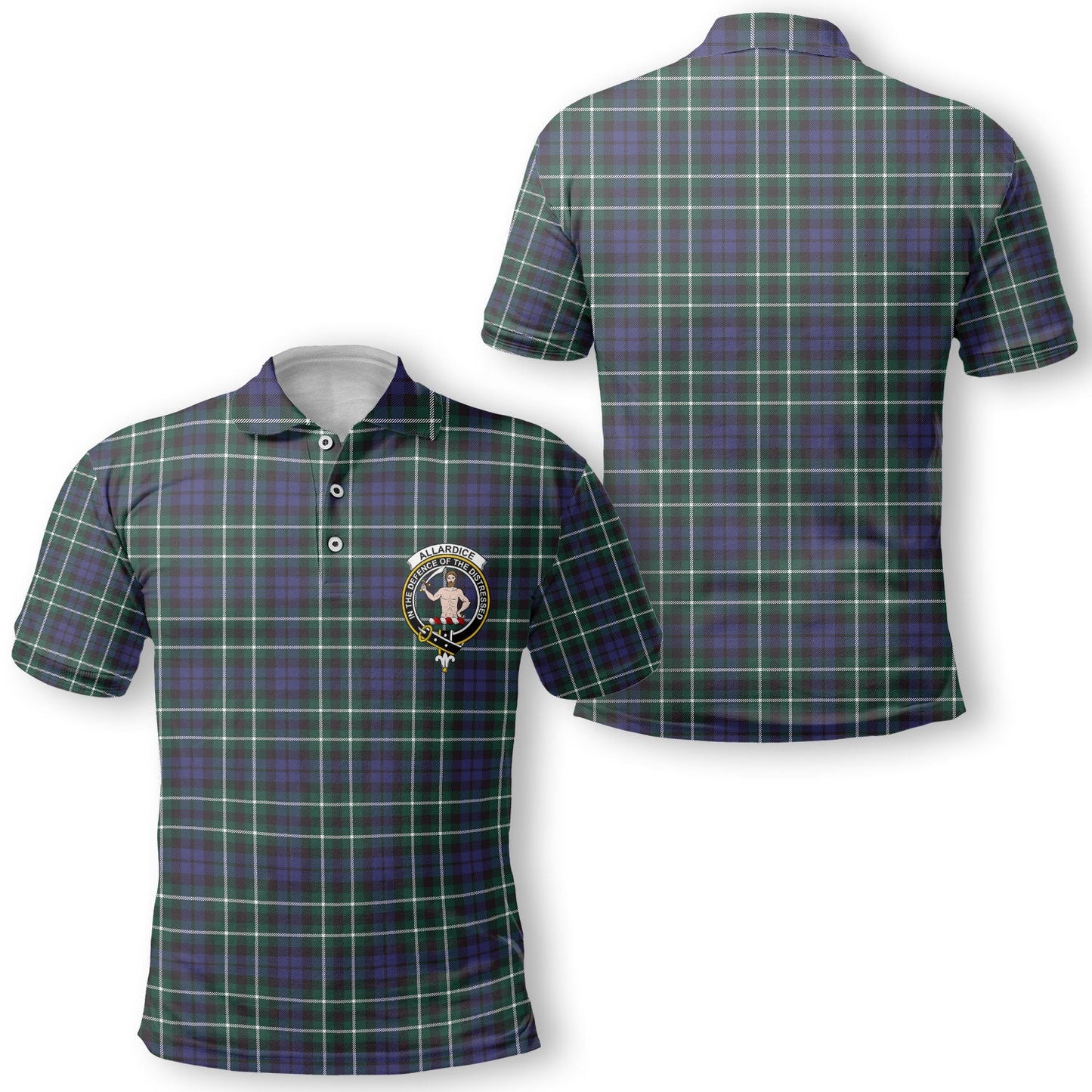 Clan Allardice Tartan Men Polo Shirt Crest And Plaid Basic Style