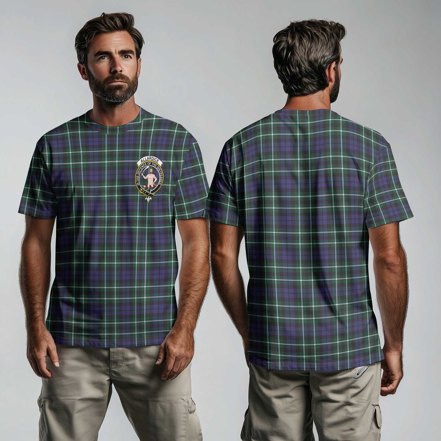 Clan Allardice Tartan Men T Shirt Crest And Plaid Basic Style