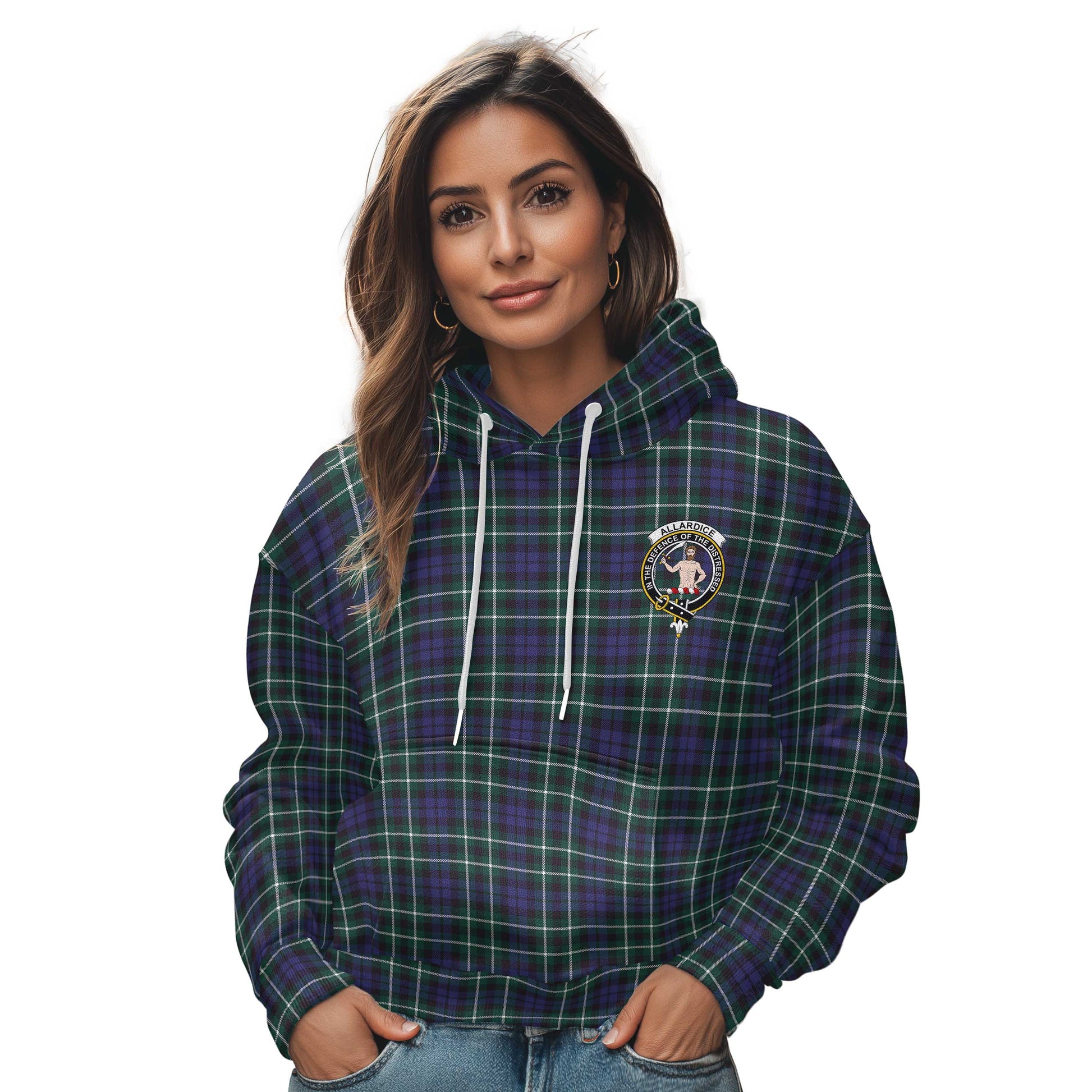 Clan Allardice Tartan Women Hoodie Crest And Plaid Basic Style