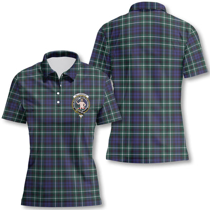 Clan Allardice Tartan Women Polo Shirt Crest And Plaid Basic Style