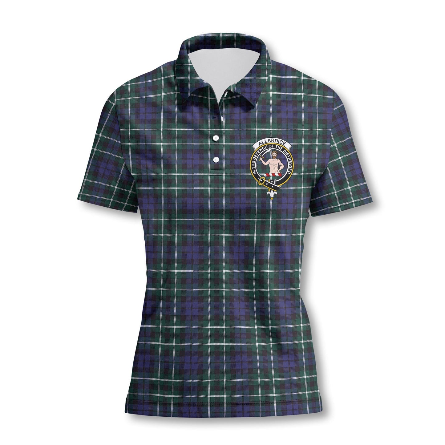 Clan Allardice Tartan Women Polo Shirt Crest And Plaid Basic Style