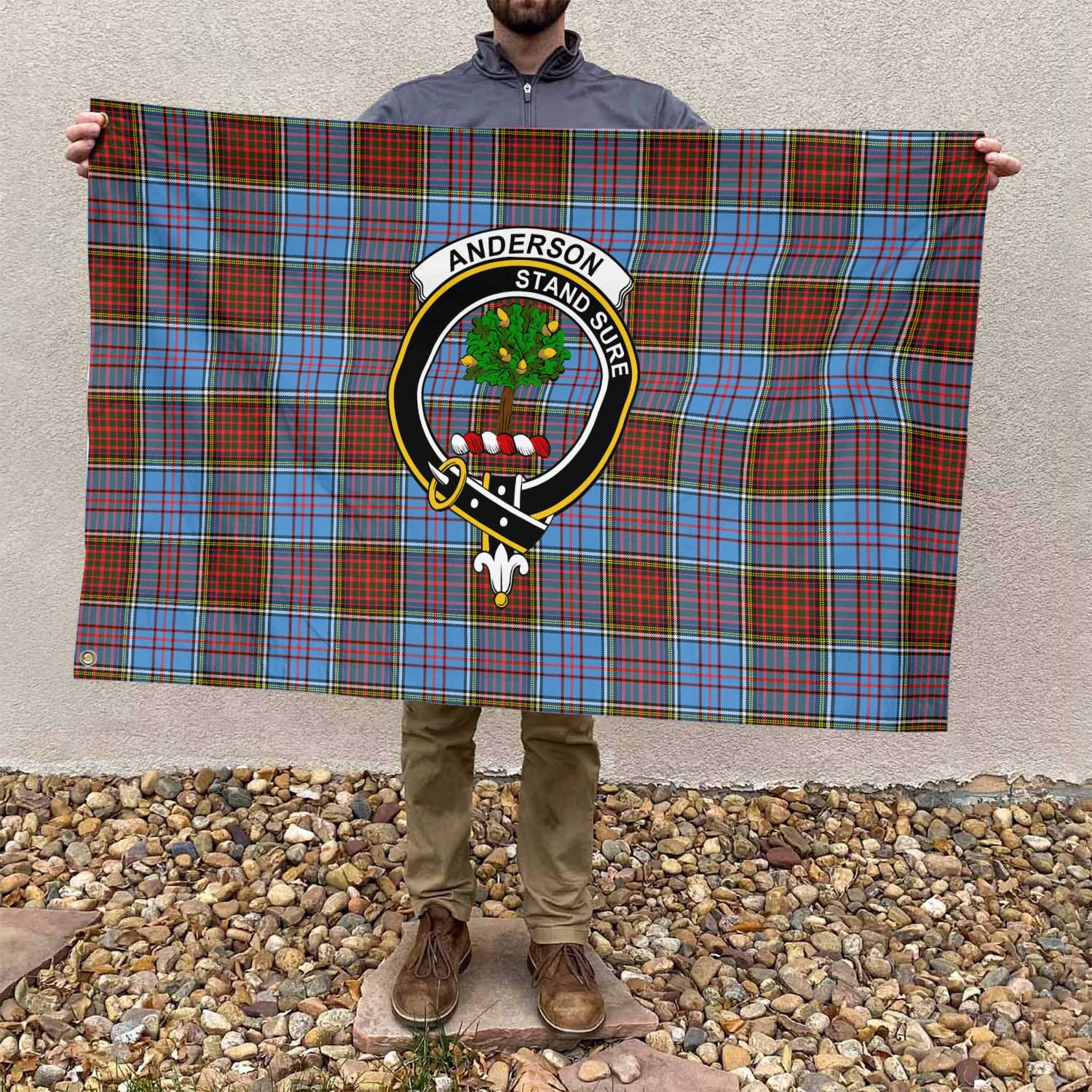 Clan Anderson Tartan Flag Crest And Plaid Basic Style