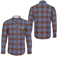 Clan Anderson Tartan Long Sleeve Button Shirt Crest And Plaid Basic Style