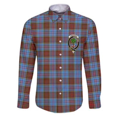 Clan Anderson Tartan Long Sleeve Button Shirt Crest And Plaid Basic Style