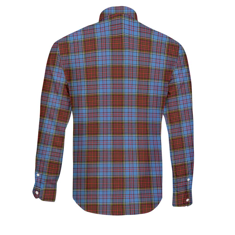 Clan Anderson Tartan Long Sleeve Button Shirt Crest And Plaid Basic Style