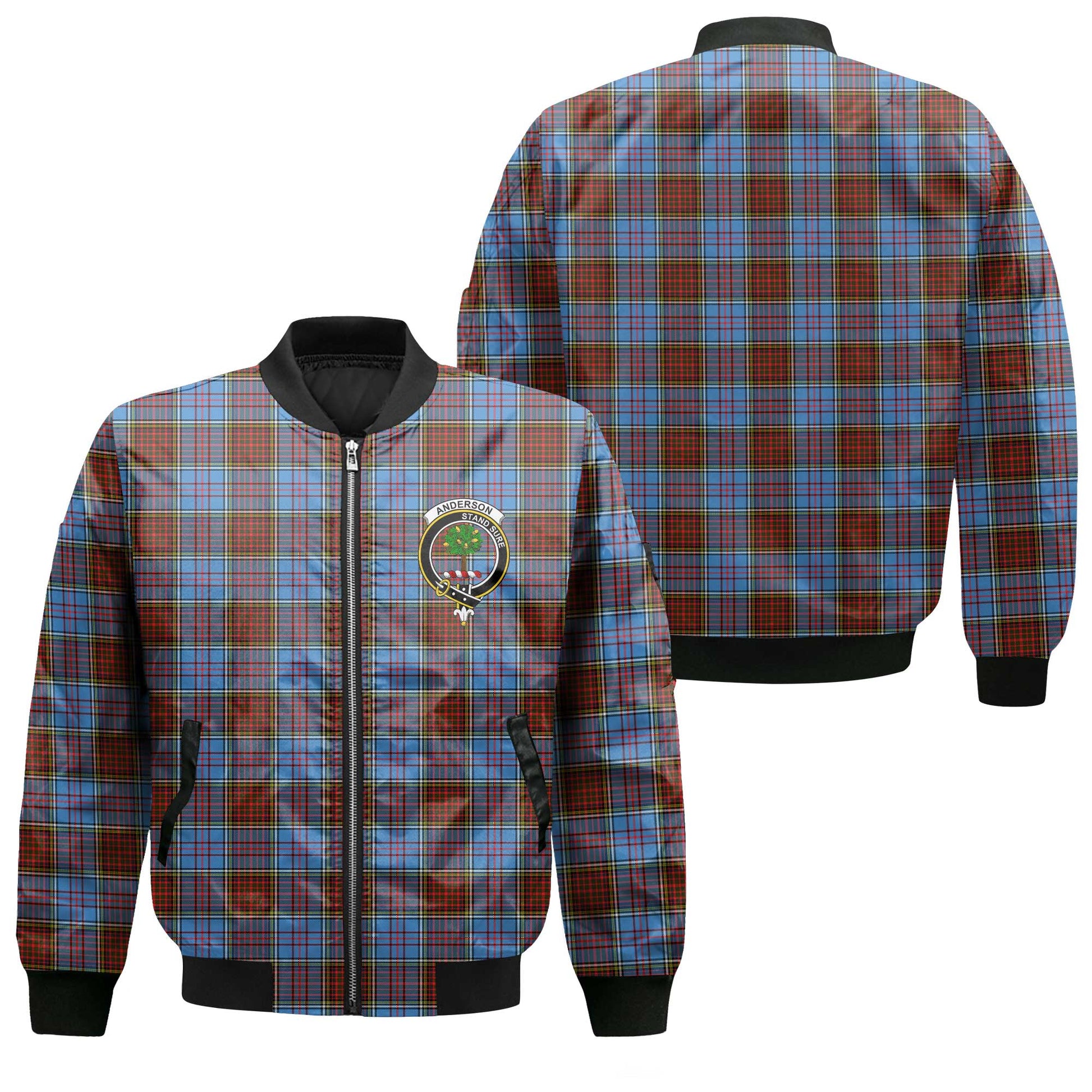 Clan Anderson Tartan Men Bomber Jacket Crest And Plaid Basic Style