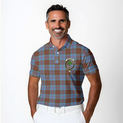 Clan Anderson Tartan Men Polo Shirt Crest And Plaid Basic Style