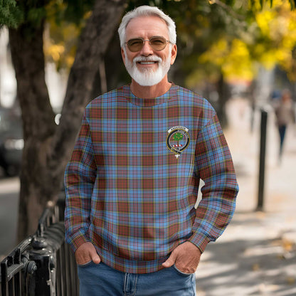 Clan Anderson Tartan Men Sweatshirt Crest And Plaid Basic Style