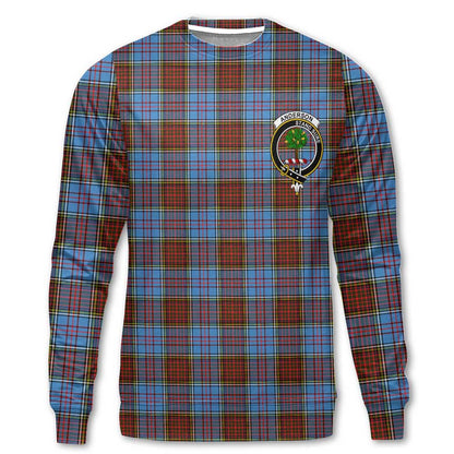 Clan Anderson Tartan Men Sweatshirt Crest And Plaid Basic Style