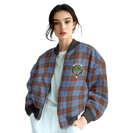 Clan Anderson Tartan Women Bomber Jacket Crest And Plaid Basic Style