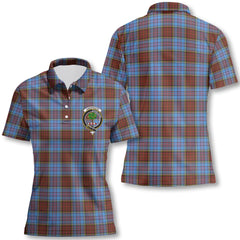 Clan Anderson Tartan Women Polo Shirt Crest And Plaid Basic Style
