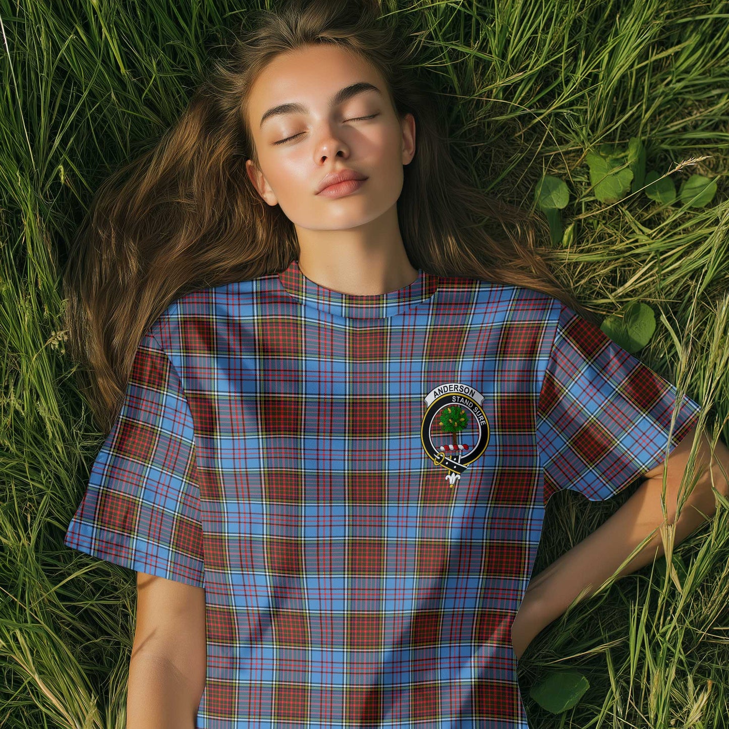 Clan Anderson Tartan Women T Shirt Crest And Plaid Basic Style