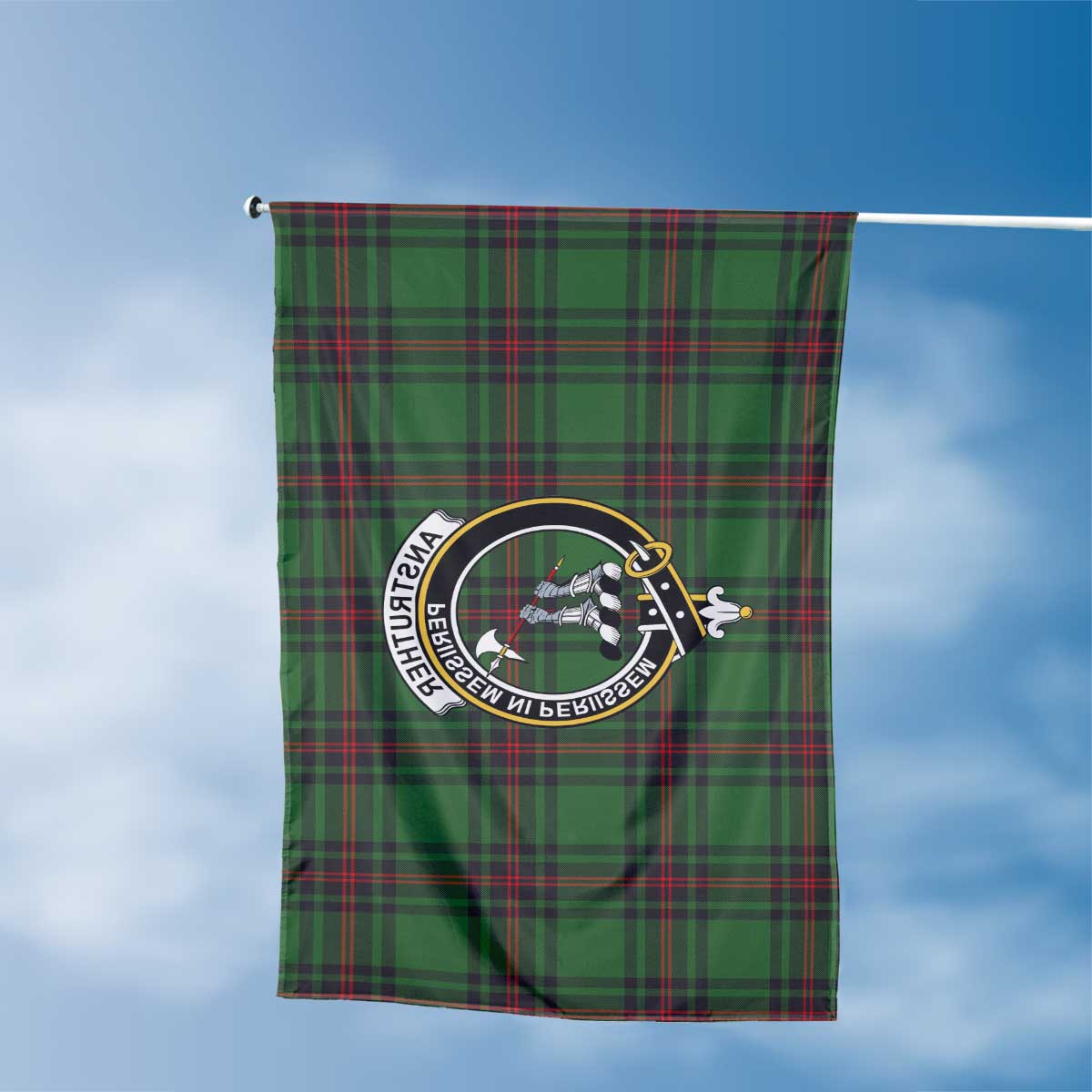 Clan Anstruther Tartan Flag Crest And Plaid Basic Style