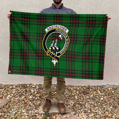 Clan Anstruther Tartan Flag Crest And Plaid Basic Style