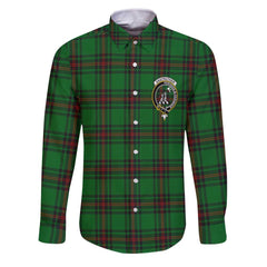 Clan Anstruther Tartan Long Sleeve Button Shirt Crest And Plaid Basic Style
