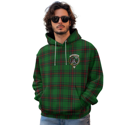 Clan Anstruther Tartan Men Hoodie Crest And Plaid Basic Style