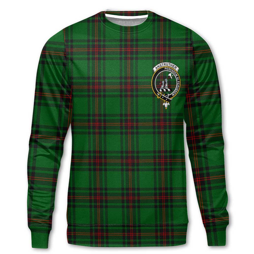 Clan Anstruther Tartan Men Sweatshirt Crest And Plaid Basic Style