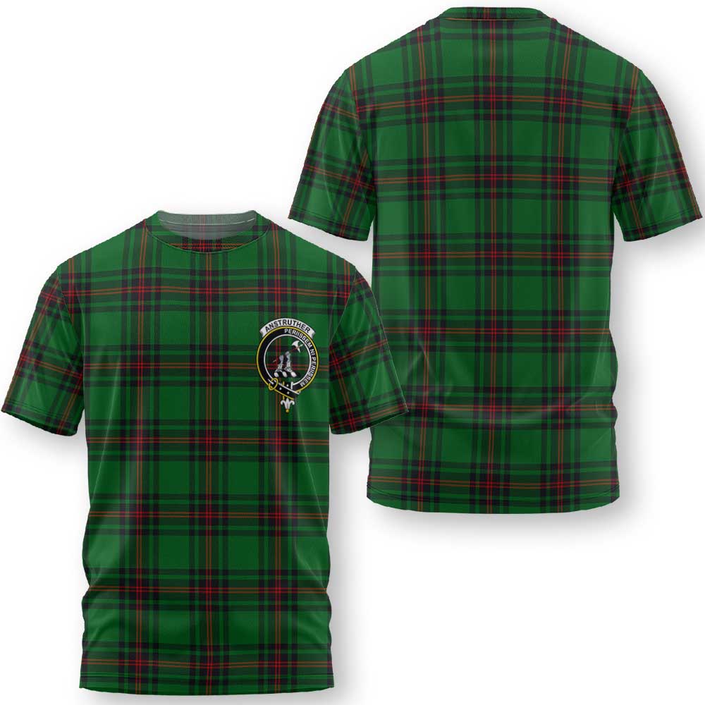 Clan Anstruther Tartan Men T Shirt Crest And Plaid Basic Style