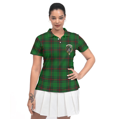 Clan Anstruther Tartan Women Polo Shirt Crest And Plaid Basic Style