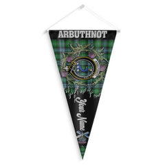 Clan Arbuthnot Tartan Felt Pennant Crest And Plaid Basic Style
