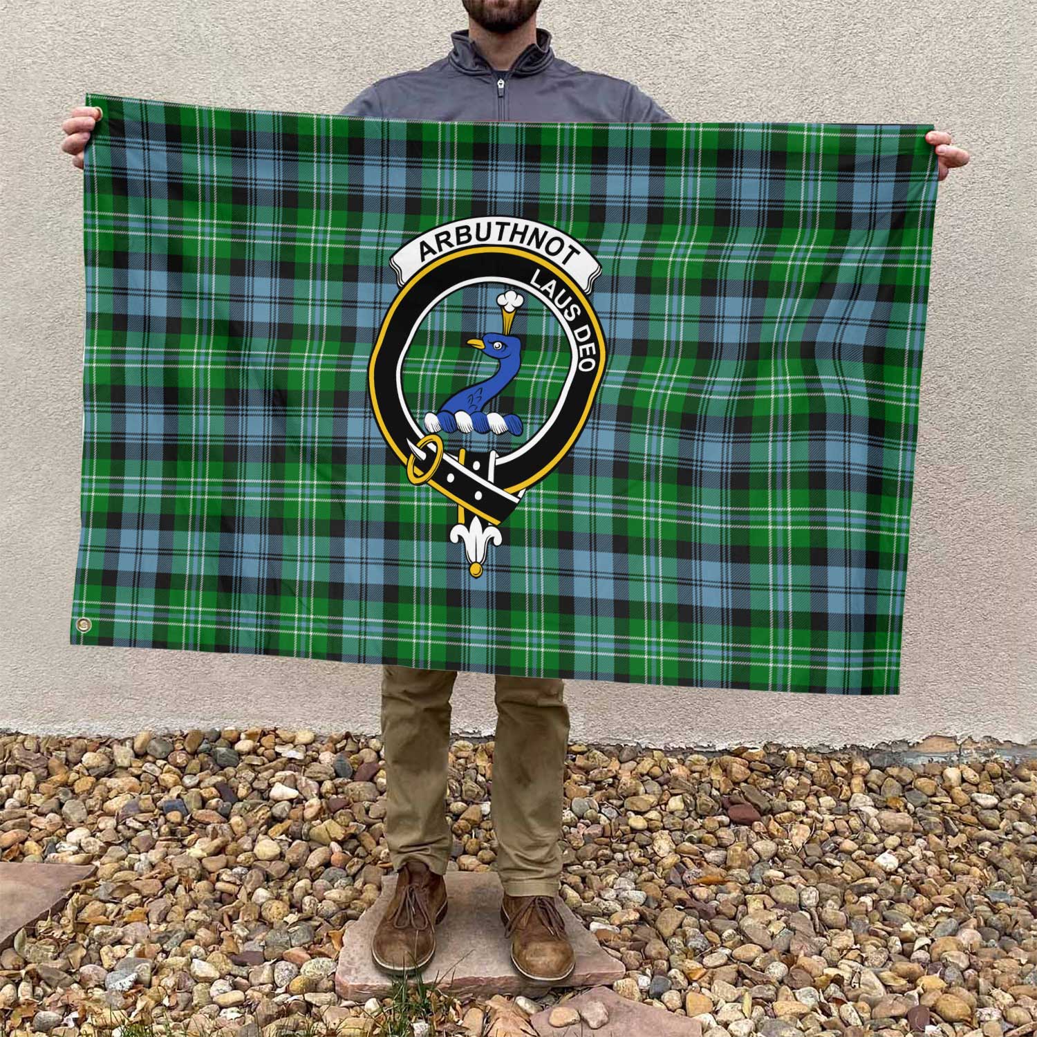 Clan Arbuthnot Tartan Flag Crest And Plaid Basic Style