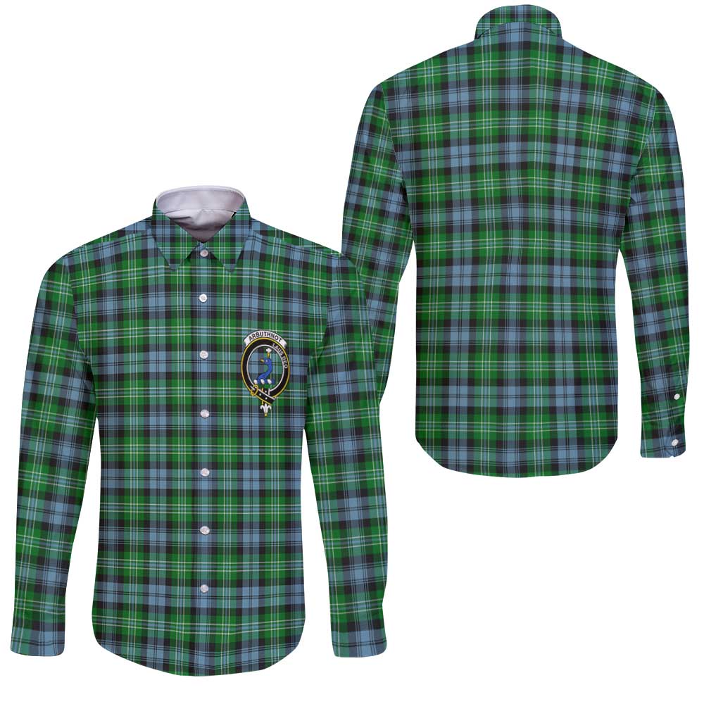 Clan Arbuthnot Tartan Long Sleeve Button Shirt Crest And Plaid Basic Style