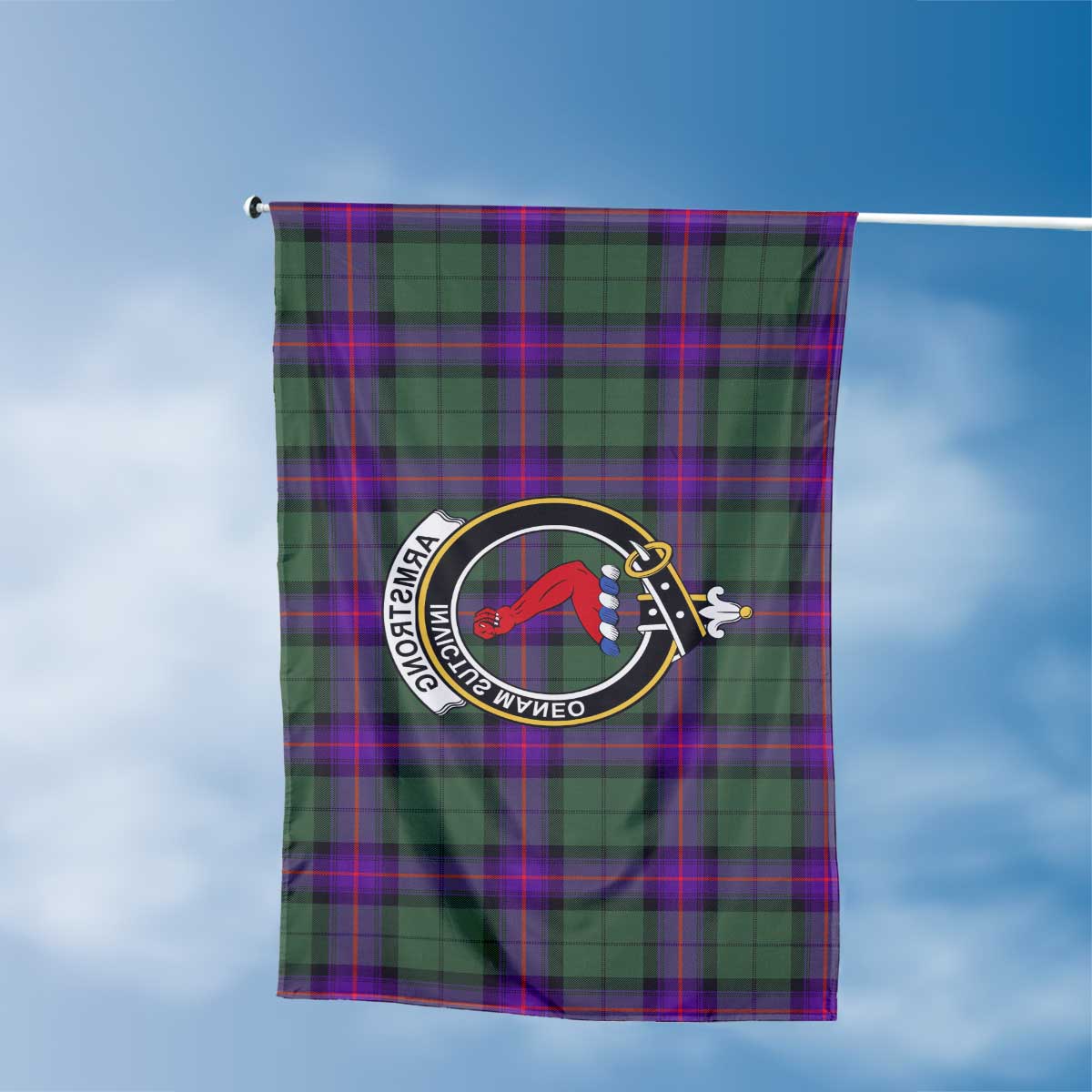 Clan Armstrong Tartan Flag 1 Crest And Plaid Basic Style Tartan House Flag Crest And Plaid Basic Style