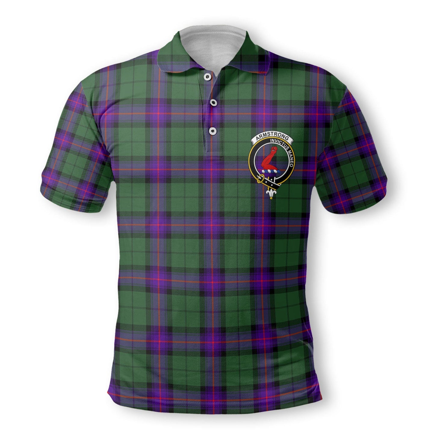 Clan Armstrong Tartan Golf Men Polo Shirt Crest And Plaid Basic Style