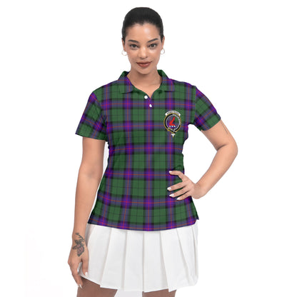 Clan Armstrong Tartan Women Polo Shirt Crest And Plaid Basic Style