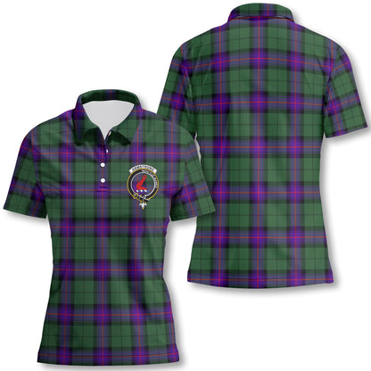 Clan Armstrong Tartan Women Polo Shirt Crest And Plaid Basic Style