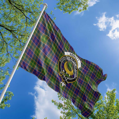 Clan Arnott Tartan Flag Crest And Plaid Basic Style