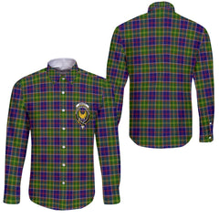 Clan Arnott Tartan Long Sleeve Button Shirt Crest And Plaid Basic Style