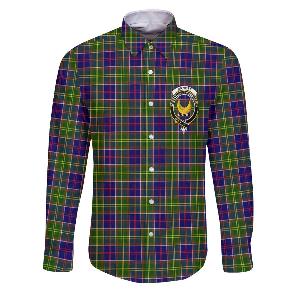 Clan Arnott Tartan Long Sleeve Button Shirt Crest And Plaid Basic Style