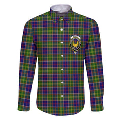 Clan Arnott Tartan Long Sleeve Button Shirt Crest And Plaid Basic Style