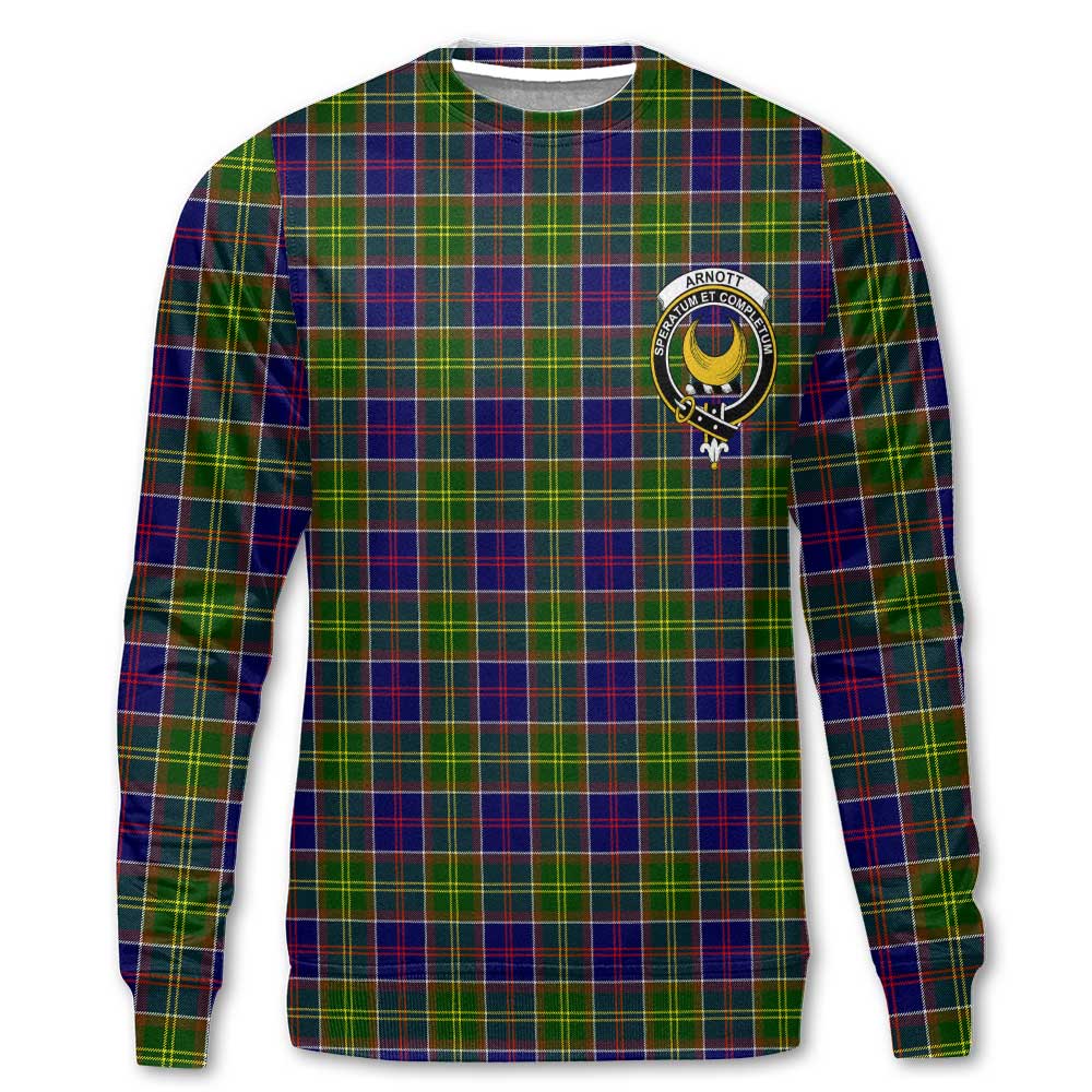 Clan Arnott Tartan Men Sweatshirt Crest And Plaid Basic Style