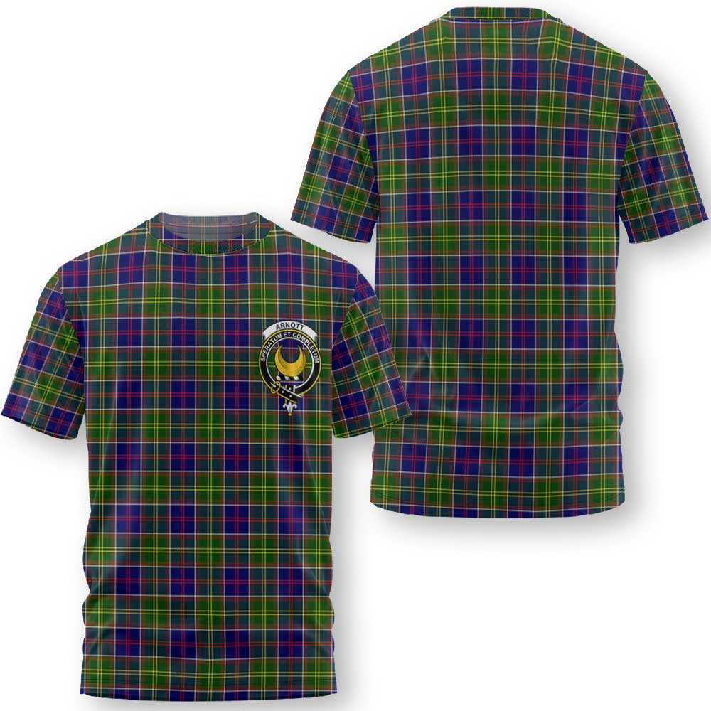 Clan Arnott Tartan Men T Shirt Crest And Plaid Basic Style