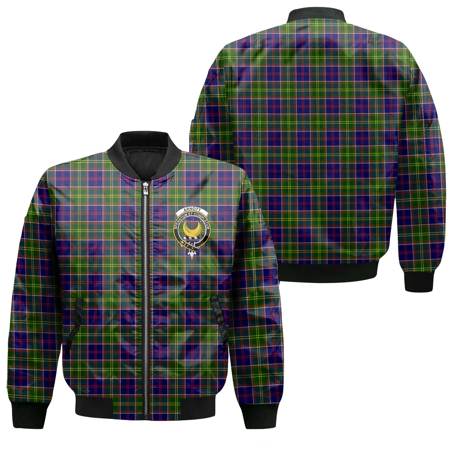 Clan Arnott Tartan Women Bomber Jacket Crest And Plaid Basic Style