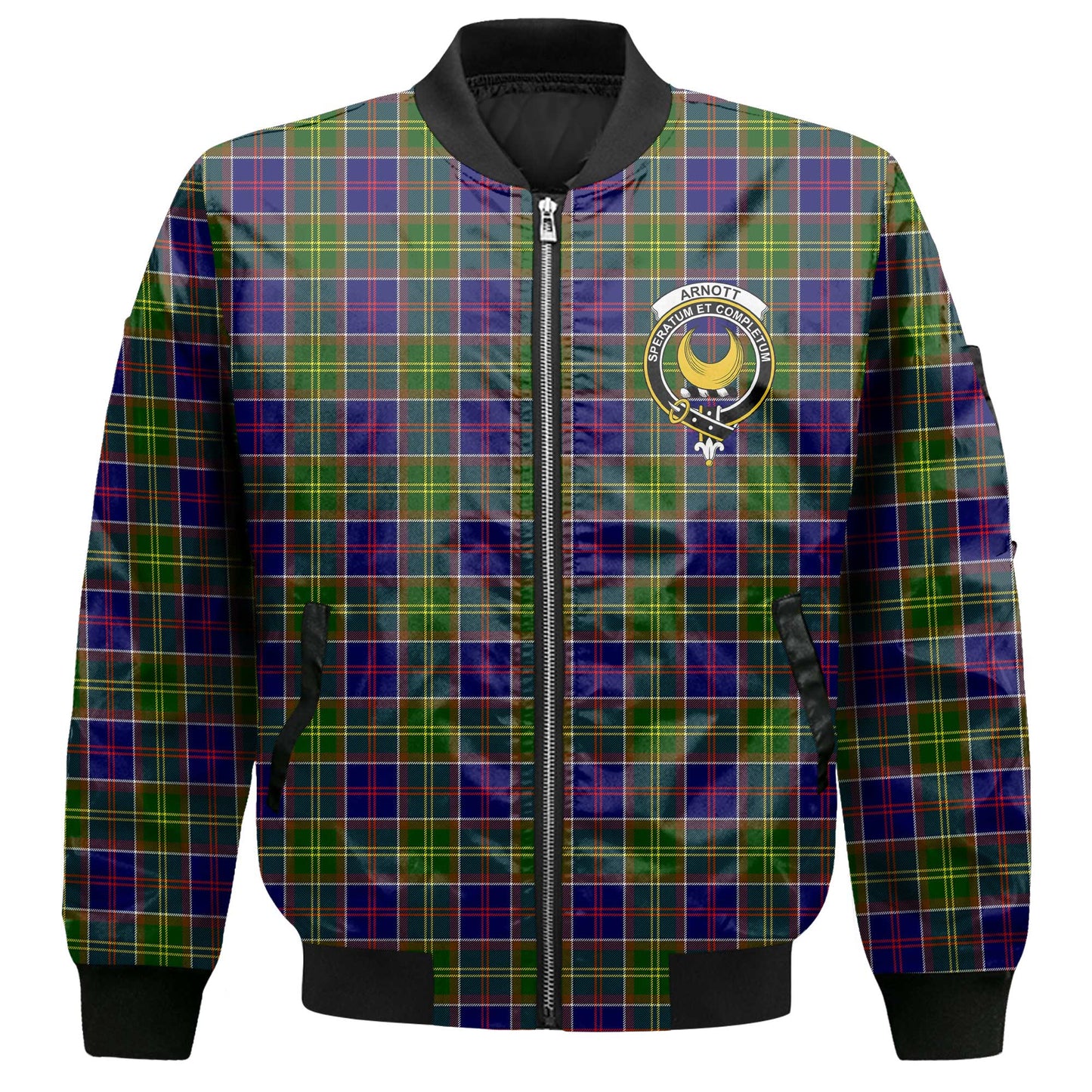 Clan Arnott Tartan Women Bomber Jacket Crest And Plaid Basic Style