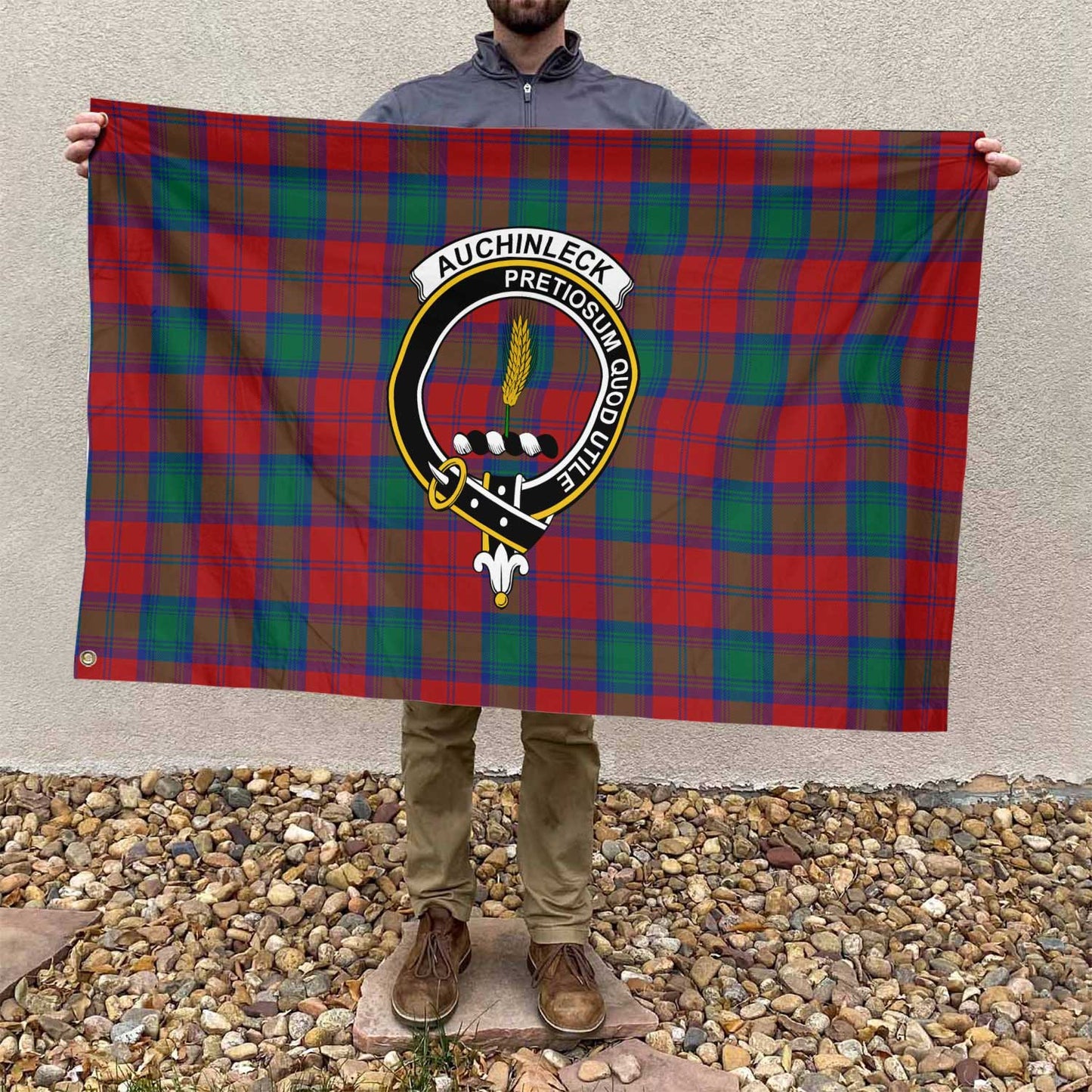 Clan Auchinleck Tartan Flag 1 Crest And Plaid Basic Style Tartan House Flag Crest And Plaid Basic Style