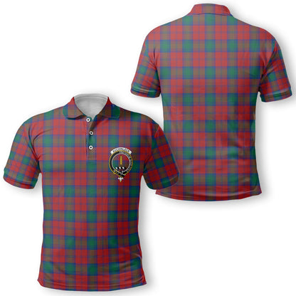 Clan Auchinleck Tartan Golf Men Polo Shirt Crest And Plaid Basic Style