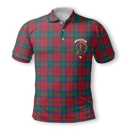 Clan Auchinleck Tartan Golf Men Polo Shirt Crest And Plaid Basic Style