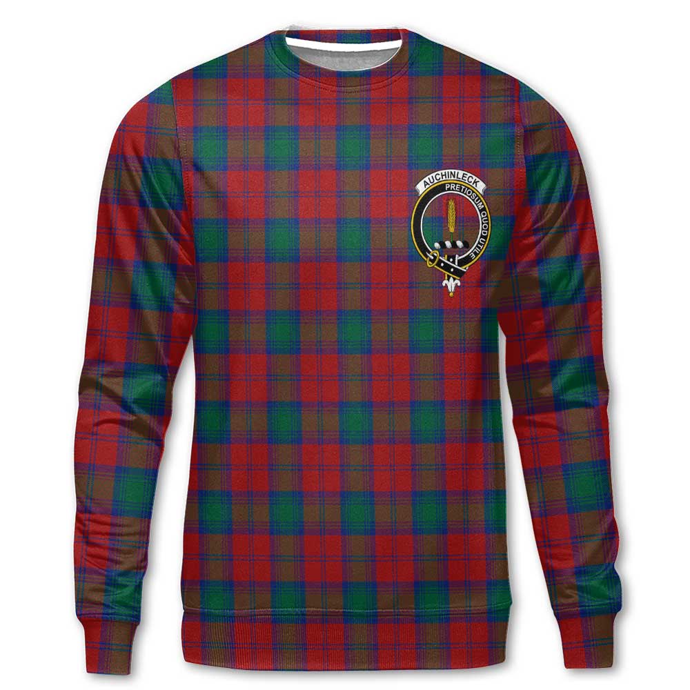 Clan Auchinleck Tartan Men Sweatshirt Crest And Plaid Basic Style