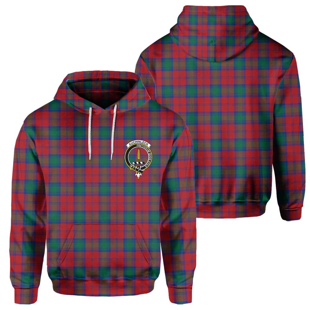 Clan Auchinleck Tartan Women Hoodie Crest And Plaid Basic Style