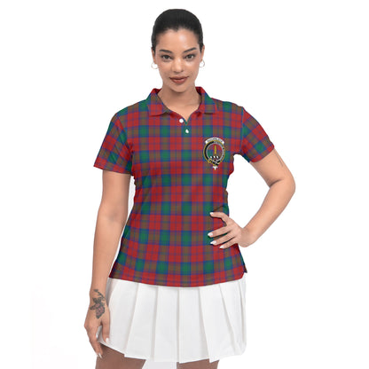 Clan Auchinleck Tartan Women Polo Shirt Crest And Plaid Basic Style