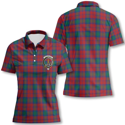 Clan Auchinleck Tartan Women Polo Shirt Crest And Plaid Basic Style