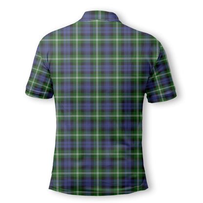 Clan Baillie Tartan Golf Men Polo Shirt Crest And Plaid Basic Style