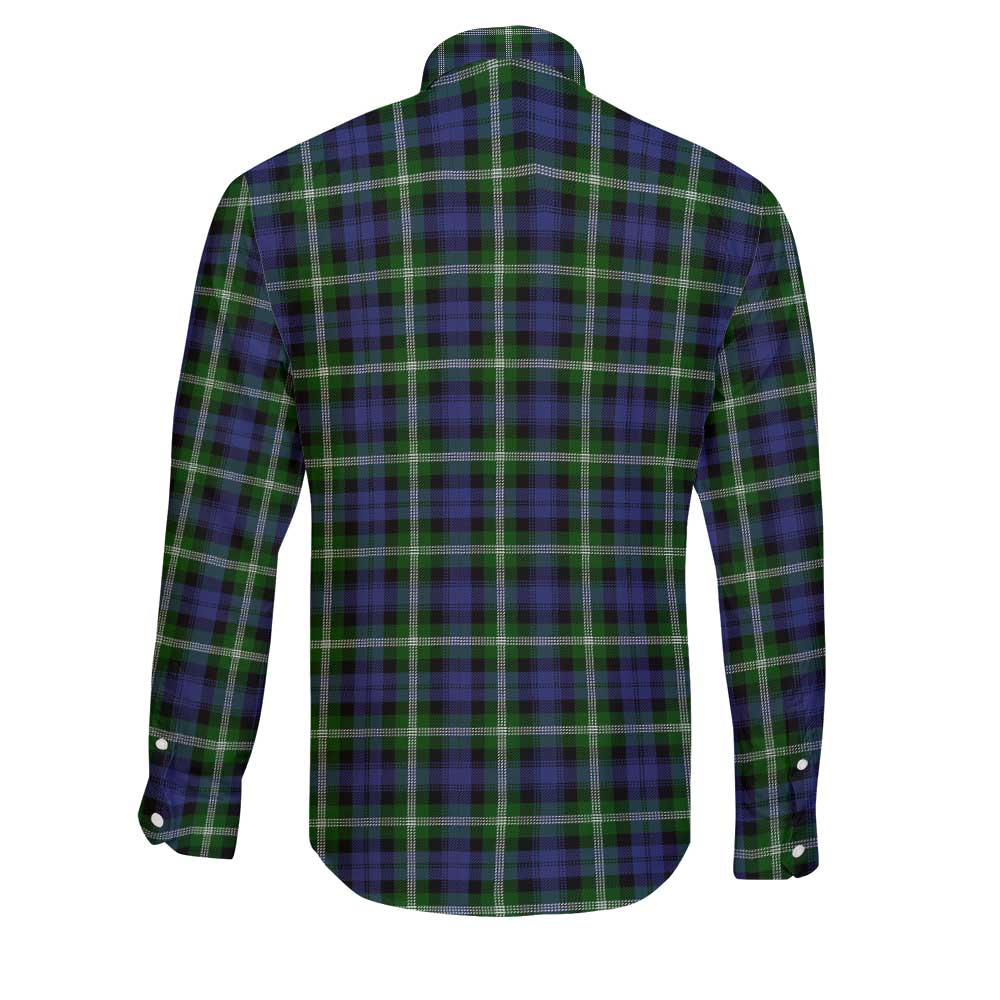 Clan Baillie Tartan Long Sleeve Button Shirt Crest And Plaid Basic Style