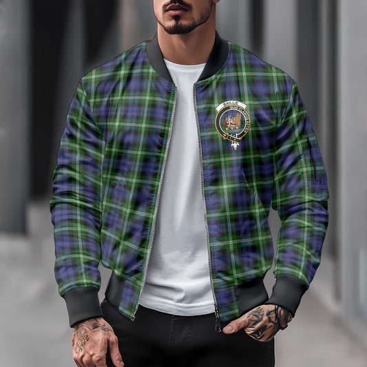 Clan Baillie Tartan Men Bomber Jacket Crest And Plaid Basic Style